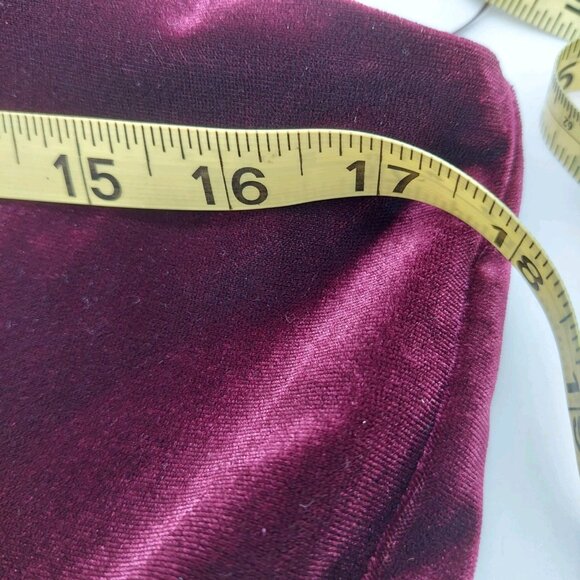 1 State Velvet Halter Jumpsuit Size 14 Burgundy Mock Neck Wide Leg Back Zipper - Picture 11 of 14